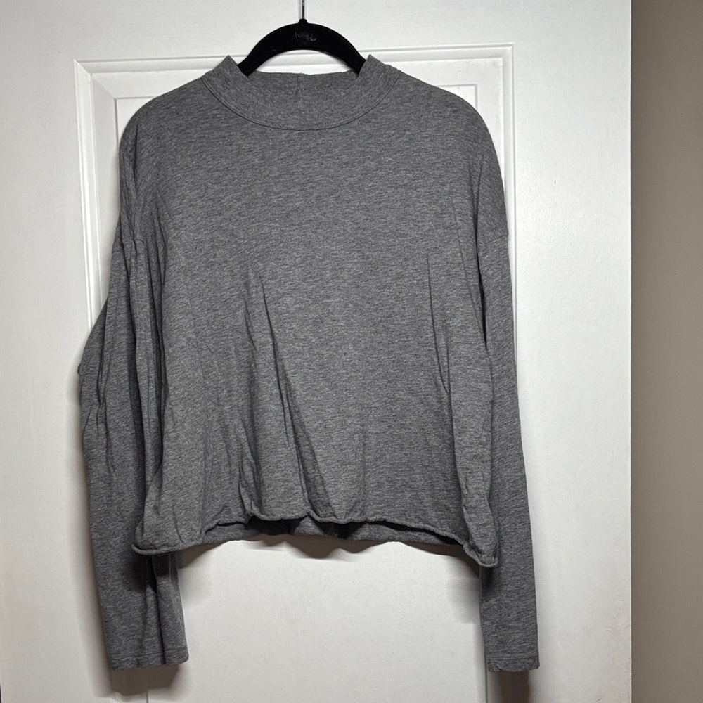 Aerie Long Sleeve Mockneck Crop Tshirt, M